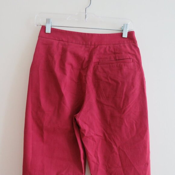 ANTHROPOLOGIE EXQUISE Barrel Leg High Rise Chino Pants in Cedar Red Sz XS Petite - Picture 8 of 11